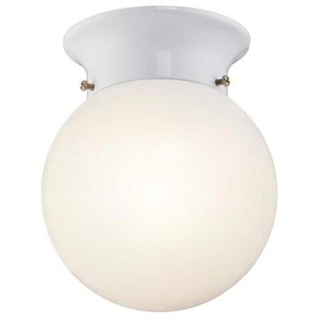 Brilliantbulb 7.25 in. LED Flush with Opal Glass, White BR3286134